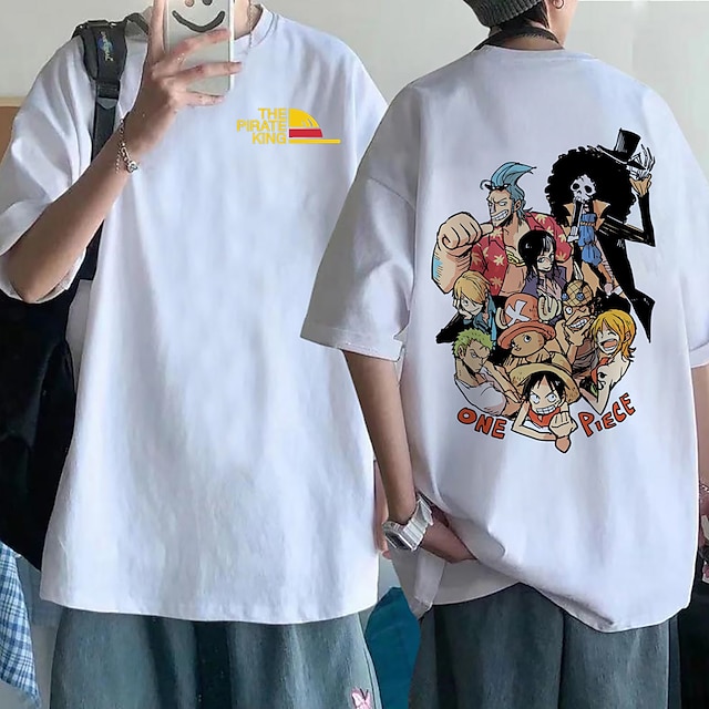  One Piece Monkey D. Luffy Roronoa Zoro T-shirt Anime Cartoon Anime Classic Street Style For Couple's Men's Women's Adults' Hot Stamping
