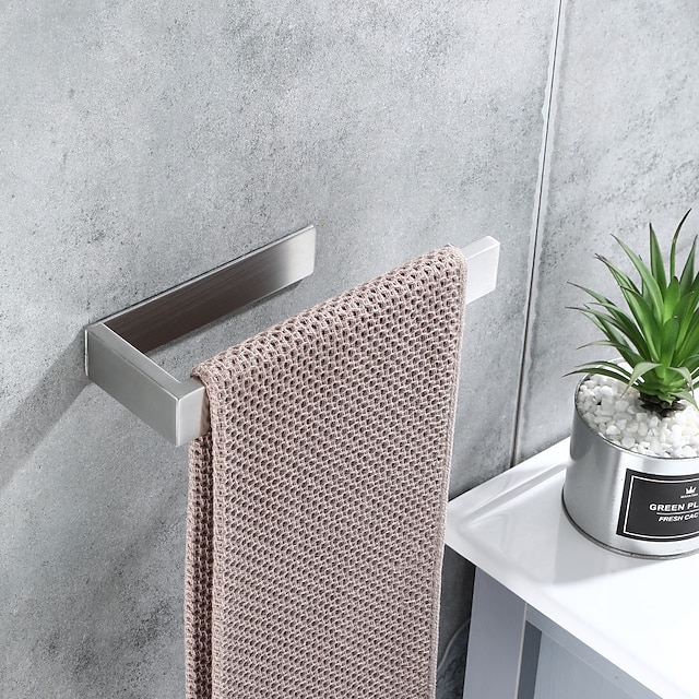  Porte-serviettes sus304 porte-serviettes mural auto-adhésif, porte-serviettes de salle de bain en acier inoxydable (noir/chrome/nickel brossé)