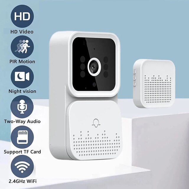  Smart Video Doorbell Wireless WiFi Doorbell Infrared Night Vision Two-way Audio Remote Home Walkie Talkie