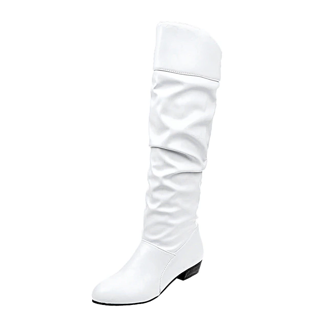 Women's Knee-High Slouchy GoGo Boots - Retro Flat Heel Fashion Footwear for Parties, Festivals, and Everyday Style 10