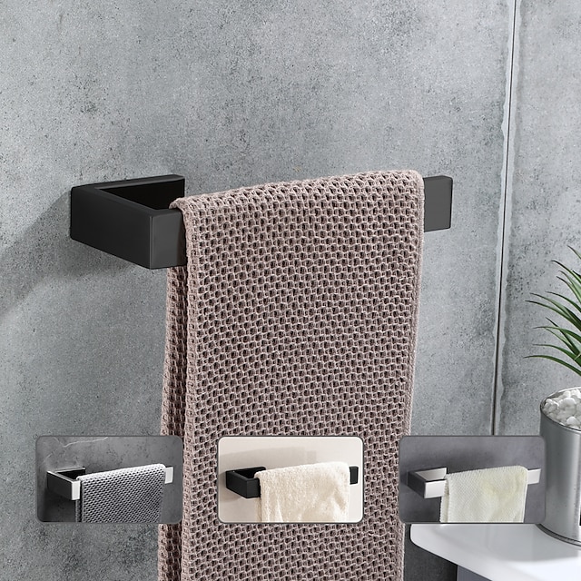 Towel Holder,Wall Mounted Stainless Steel Towel Bar,Modern Style Towel Rack 21cm(Black/Brushed Nickel/Chrome) 13