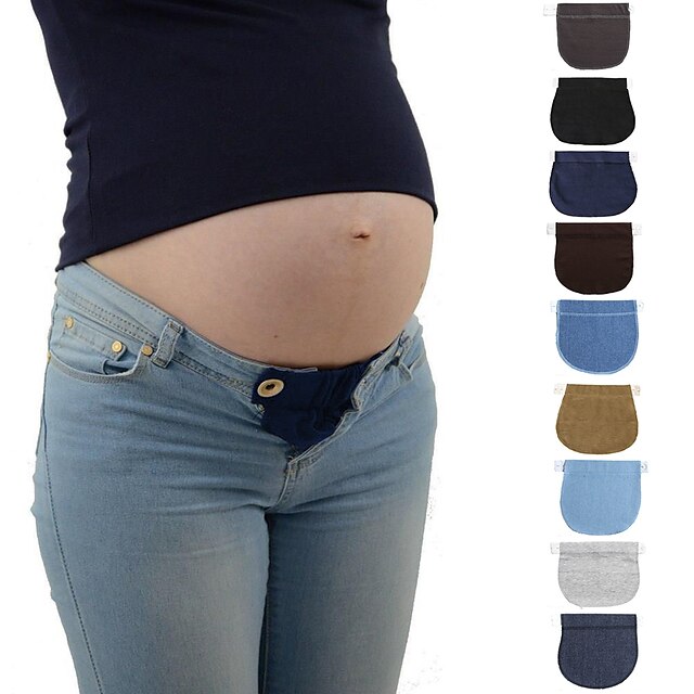  1pc Maternity Pregnancy Waistband Belt Adjustable Elastic Waist Extender Clothing Pants for Pregnant
