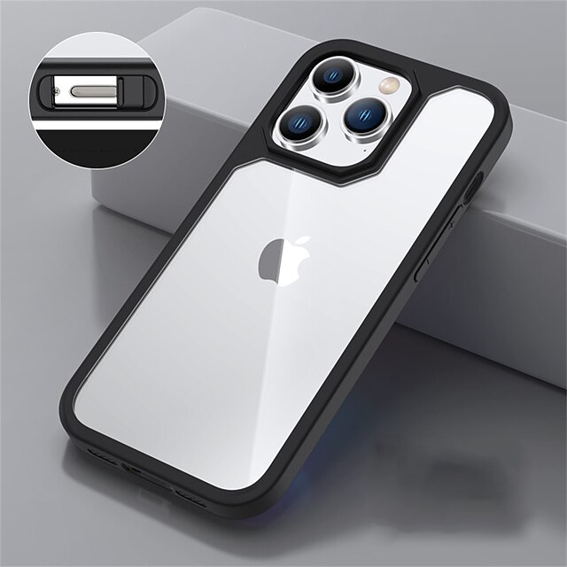  telefon Ügy Kompatibilitás Apple Klasszikus sorozat iPhone 14 Pro Max Lökhárító keret Porálló Négy sarok esési ellenállása Egyszínű Akril