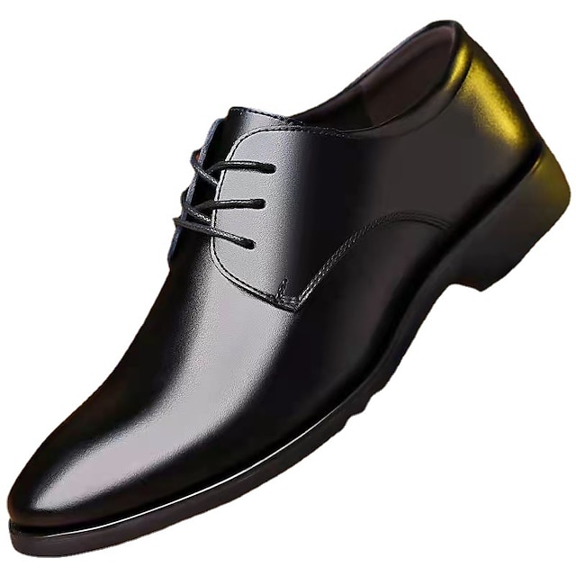  Homens Oxfords Sapatos formais Sapatos de vestir Caminhada Negócio Formais Casamento Diário Festas & Noite Couro Com Cadarço Preto Outono Inverno