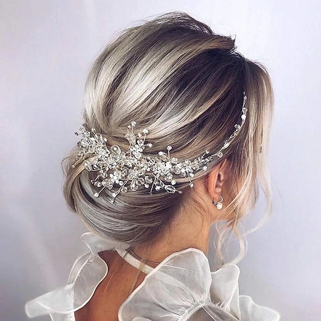 Bride Flower Wedding Hair Vine Crystal Bridal Hair Piece Rhinestone ...