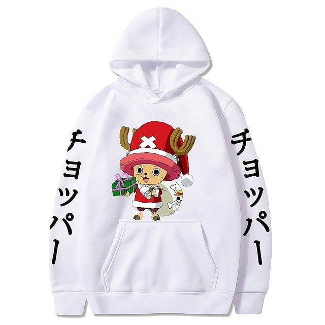  One Piece Tony Tony Chopper Huvtröja Animé Tecknat Anime Framficka Grafisk Till Par Herr Dam Vuxna Varmstämpling