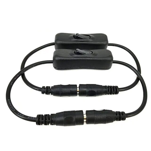  2pcs 30cm DC 5.5mm x 2.5mm Male to Female Switch Connecting Cable (suitable for LED CCTV security camera)