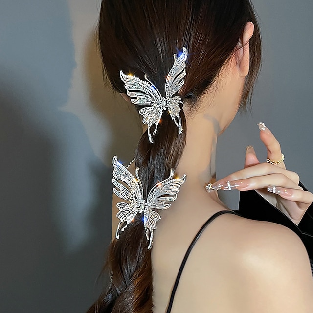  1pc delle donne delle ragazze artigli dei capelli clip di capelli per tutti i giorni farfalla artiglio dei capelli clip di capelli della farfalla del metallo morsetto antiscivolo capelli artiglio