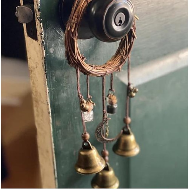 Bells for Door Knob for Protection, Witch Wind Chimes Door Hanger