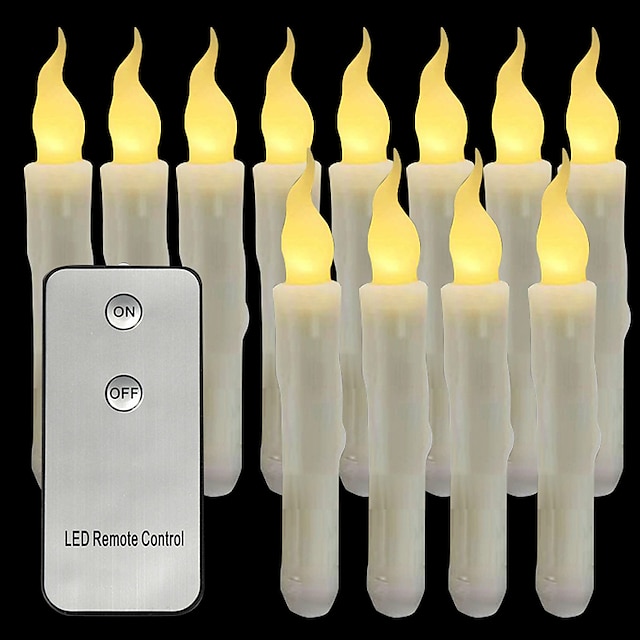  6/12 pz led candele luci 6.5in 16.5 cm bianco senza fiamma led candele coniche funzionamento a batteria candele appese cono flicking batteria candelieri per la festa chiesa halloween decorazioni di