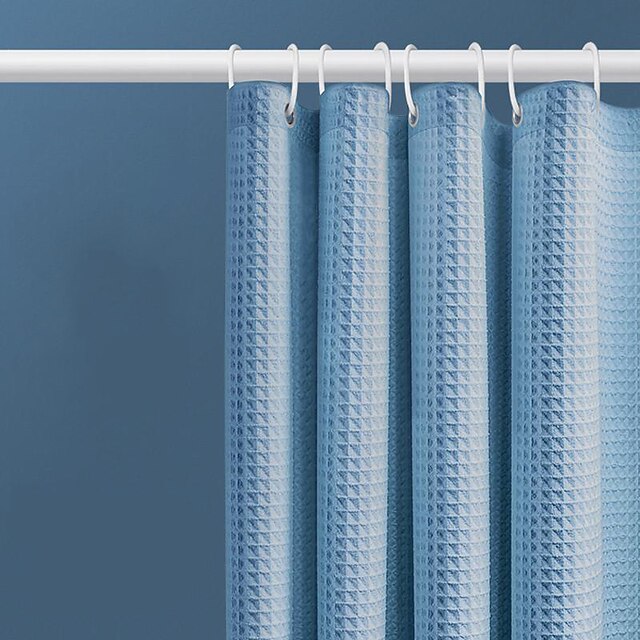 Shower Curtain Fabric, Waffle Shower Curtains for Bathroom, Cloth Shower Curtain Heavy Duty