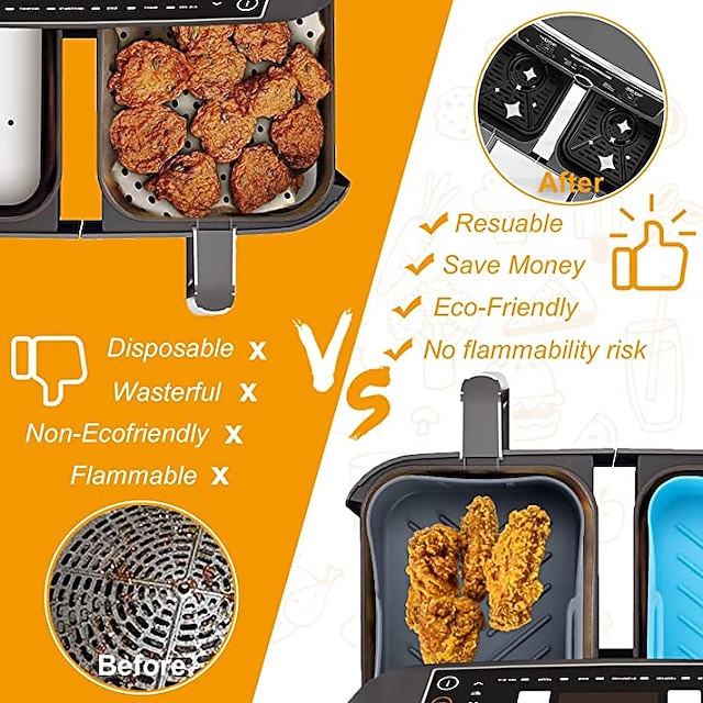 1pc Air Fryer Basket, Air Fryer Silicone Pot, Air Fryer, Oven Liner