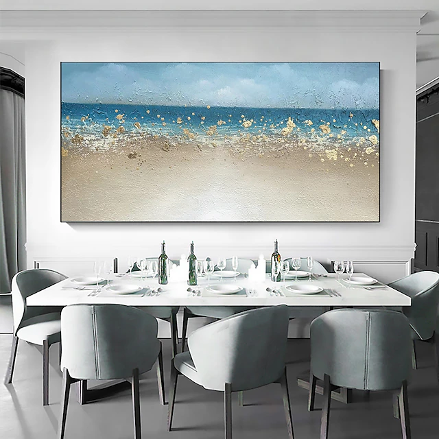 Handmade Oil Painting Canvas Wall Art Decor Original Sea Painting Abstract Seascape Painting for Home Decor With Stretched Frame/Without Inner Frame Painting 6