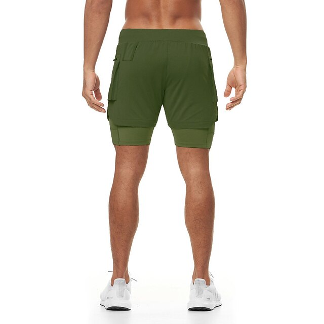 Men's Running Shorts Gym Shorts Drawstring 2 in 1 Shorts Athletic