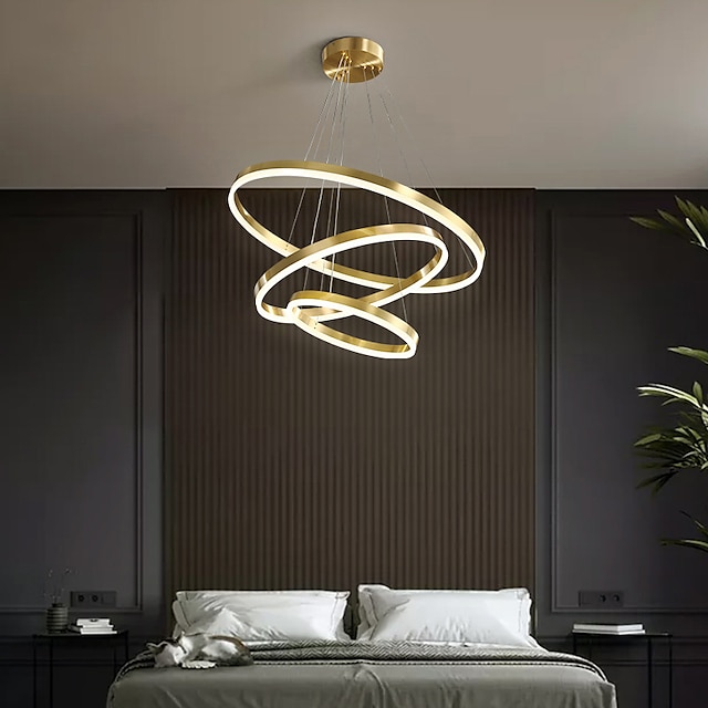 LED Pendant Light Ring Circle Design 3 Rings 40/60/80cm Adjustable ...