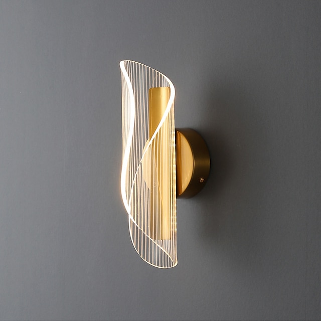  applique da parete a led moderne semplici oro soggiorno camera da letto comodino lampada da parete 90-264v