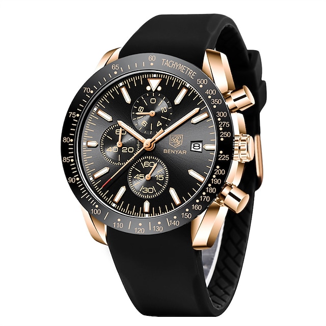 BENYAR Herren Quarz Uhren Chronograph Analog Quarz Bewegung