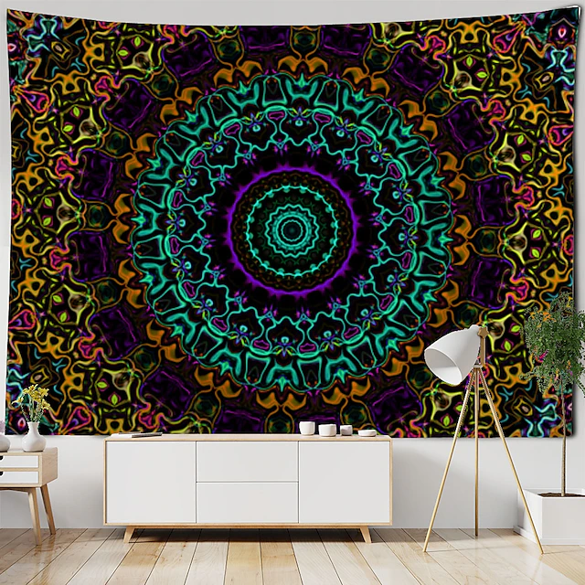 Mandala Bohemian Indian Wall Tapestry Art Decor Blanket Curtain Hanging Home Bedroom Living Room Dorm Decoration Boho Hippie Psychedelic Floral Flower Lotus 26