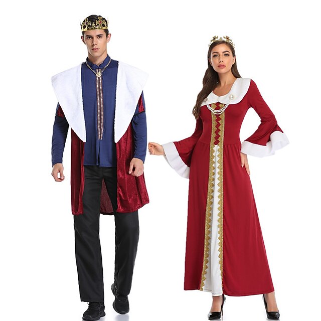 Couples Cosplay King Queen Outfits Couples' Costumes Unisex Movie Cosplay Cosplay Costume Party Red Costume Halloween Carnival Masquerade 7