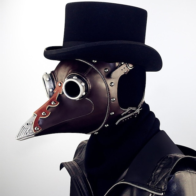  Rétro Vintage Punk et gothique Epoque Médiévale 17ème siècle Masque Bal Masqué Docteur de la peste Homme Femme Mascarade Soirée Masque