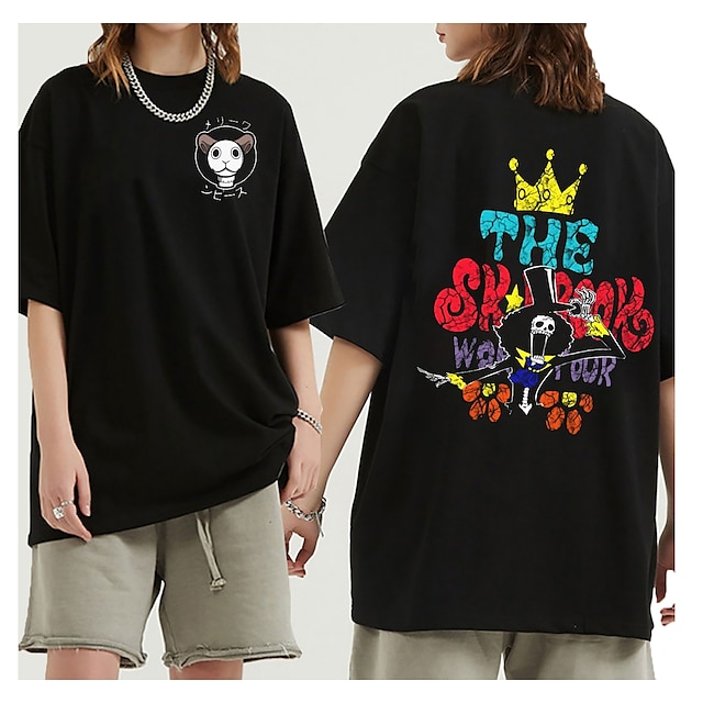  One Piece Brook T-skjorte Anime Tegneserie Animé Klassisk Gate stil Til Par Herre Dame Voksne Varmstempling