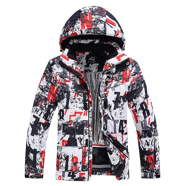  Men's Ski Jacket Outdoor Winter Thermal Warm Windproof Breathable Detachable Hood Windbreaker Winter Jacket for Skiing Camping / Hiking Snowboarding Ski