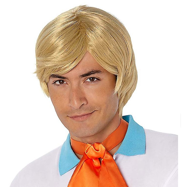  Fred Jones peruca - perucas de festa cosplay de Scooby-Doo