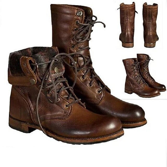 bottes mi mollet marron