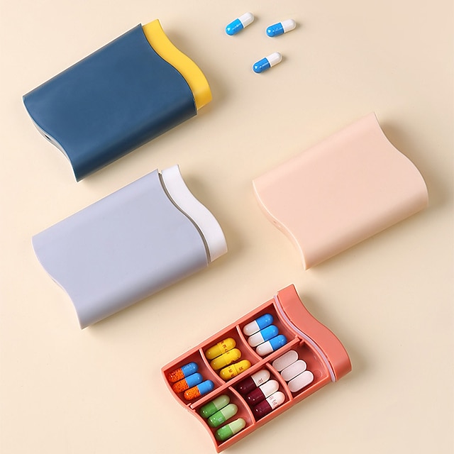  Boîte de pilules de médecine portable pour voyage 7 jours boîte d'emballage de capsule trousses de premiers soins d'étanchéité boîte de rangement de tablette d'urgence
