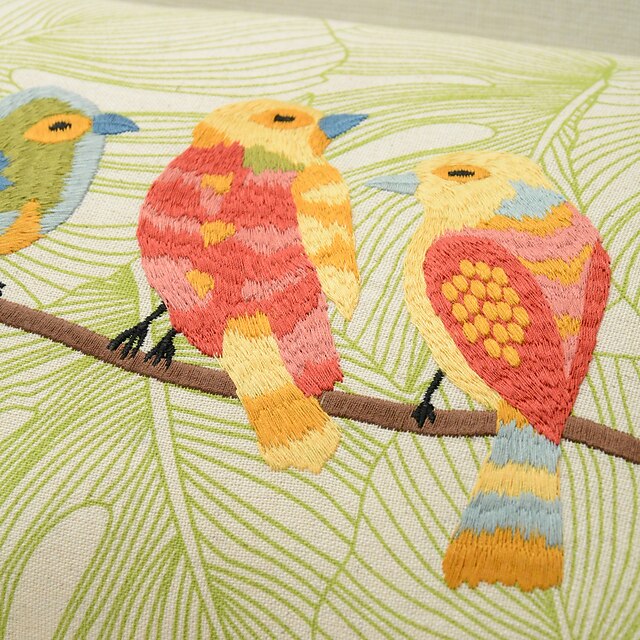 Decorative Toss Pillows Coolest Pillows Birds Embroidered Pillow Cover