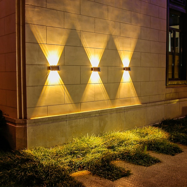  luces de pared solares al aire libre luces de jardín led sensor de control de luz inteligente luz de pared a prueba de agua lámpara de porche de patio iluminación de pasaje de cerca de balcón