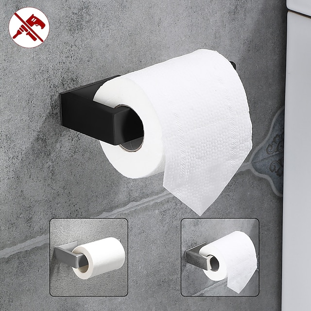  WC-papír tartó, sus304 öntapadó falra szerelhető vécépapír tartó, rozsdamentes acél fürdőszobai zsebkendőtartók (fekete/króm/arany/szálcsiszolt nikkel)