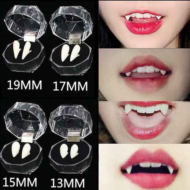 2 Pair Vampire Teeth Fangs Dentures Props Festival Costume Props False ...