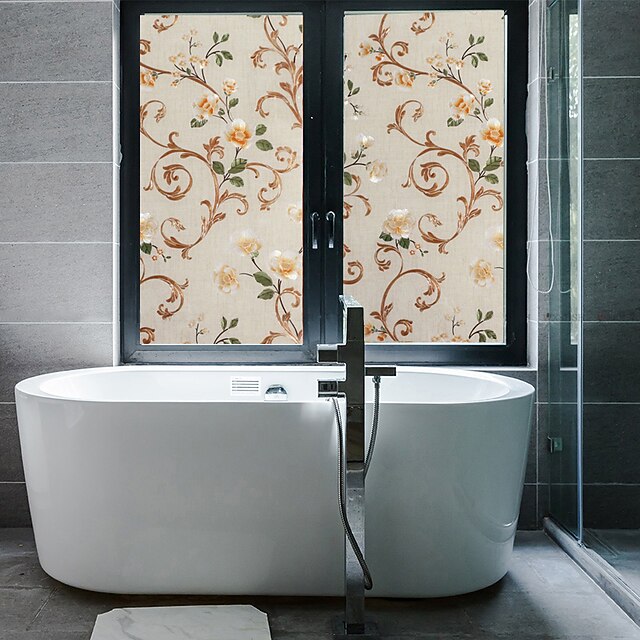 100*45cm PVC Frosted Static Cling Peony Glass Film Window Privacy