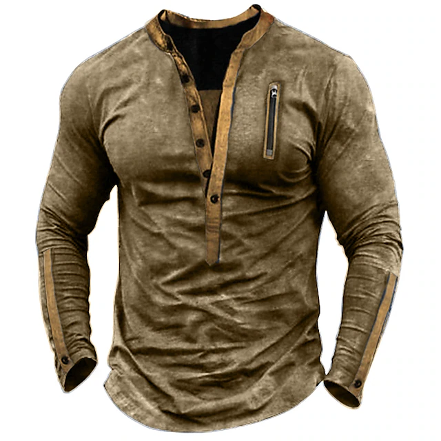 Men's Pullover Button Up Hoodie Army Green Khaki Light Grey Navy Blue ...