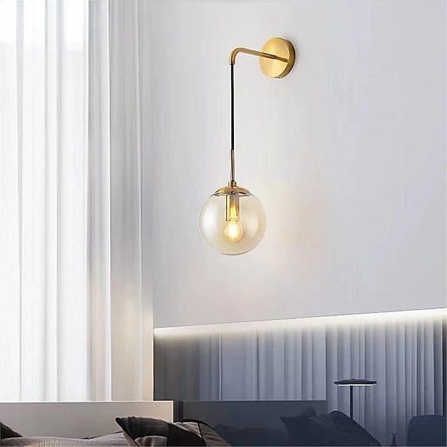  58cm lâmpadas de parede led arandelas de parede estilo nórdico criativo projeto esférico quarto vintage sala de estar corredor escada luz de parede de vidro ip54: 110-120v 220-240v