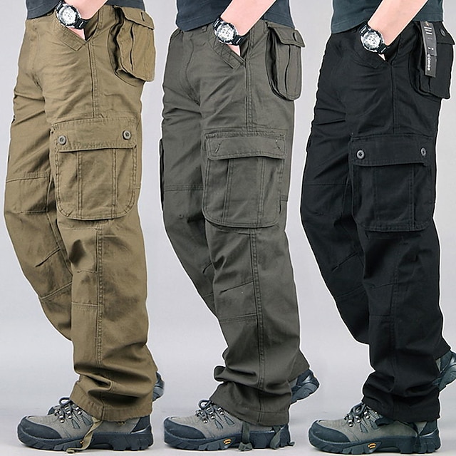  Men's Cargo Pants Cargo Trousers Trousers Work Pants Multi Pocket Plain Comfort Breathable Casual Daily Streetwear Sports Fashion ArmyGreen Grass Green Micro-elastic