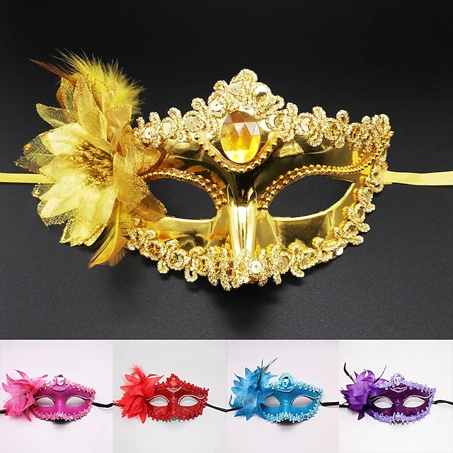 Sexy Diamond Venetian Mask Venice Feather Flower Wedding Carnival Party Performance Purple Costume Sex Lady Mask Masquerade for Halloween 7