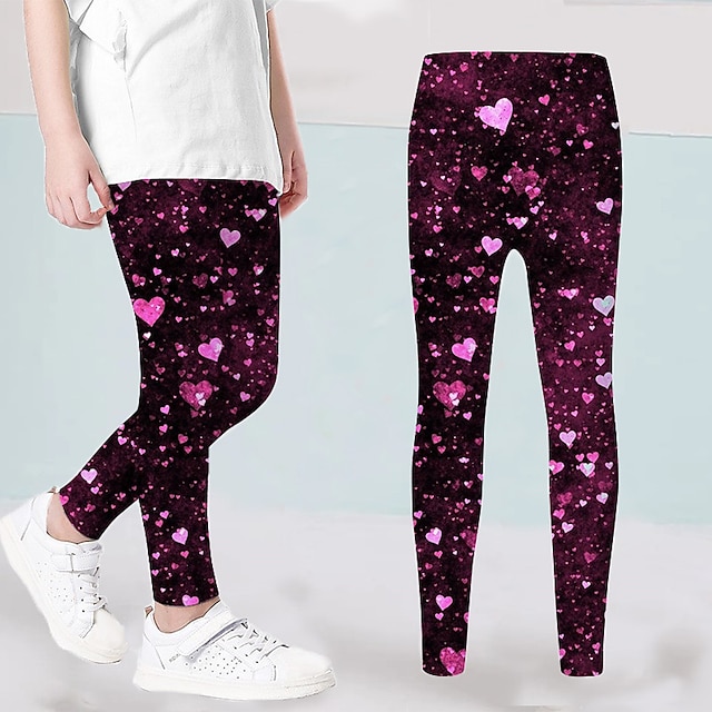  Pantalons Leggings Fille Enfants Hiver Automne Actif Violet Graphic Extérieur 3-12 ans / Le style mignon / Motifs 3D / Collants
