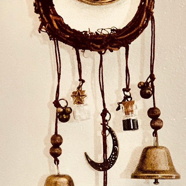 Bells for Door Knob for Protection, Witch Wind Chimes Door Hanger