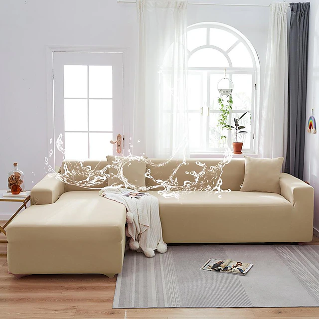 WaterProof Sofa Cover Stretch Slipcovers Soft Durable Couch Cover 1 Piece Spandex Fabric Washable Furniture Protector fit Armchair Seat/Loveseat/Sofa/XL Sofa/L Shape Sofa 26