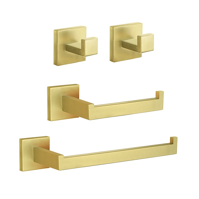  set di ferramenta per il bagno 4 pezzi, accessori per il bagno rimodellati a parete in acciaio inossidabile sus304, include 2 porta accappatoio, 2 portasciugamani