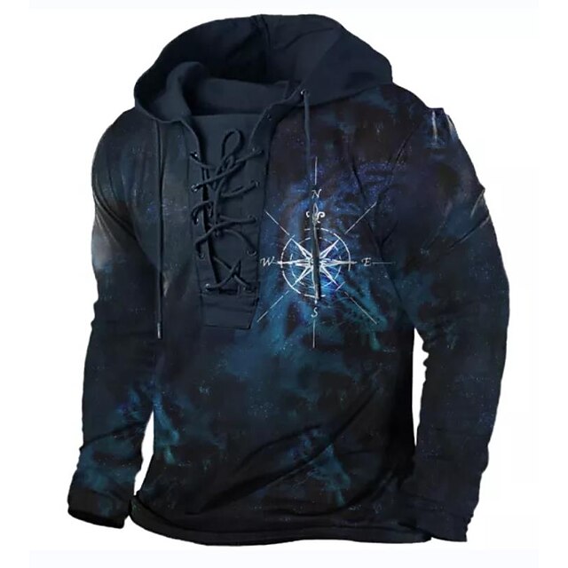  Męskie Cyfra Wzory graficzne Bluza z Kapturem Z kapturem Bluzy Bluza z kapturem Długi rękaw Bluza z kapturem Kaptur Moda miejska Druk 3D Sport i turystyka Codzienny Sport Jasnozielony Niebieski