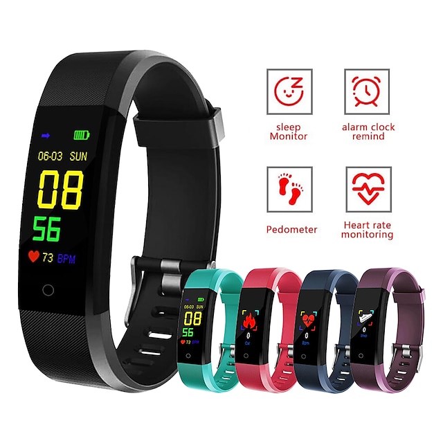  ID115 PLUS Smart Watch 0.49 inch Smart Band Fitness Bracelet Bluetooth Pedometer Activity Tracker Sleep Tracker Compatible with Android iOS Men Women Long Standby Camera Control Anti-lost IPX-3