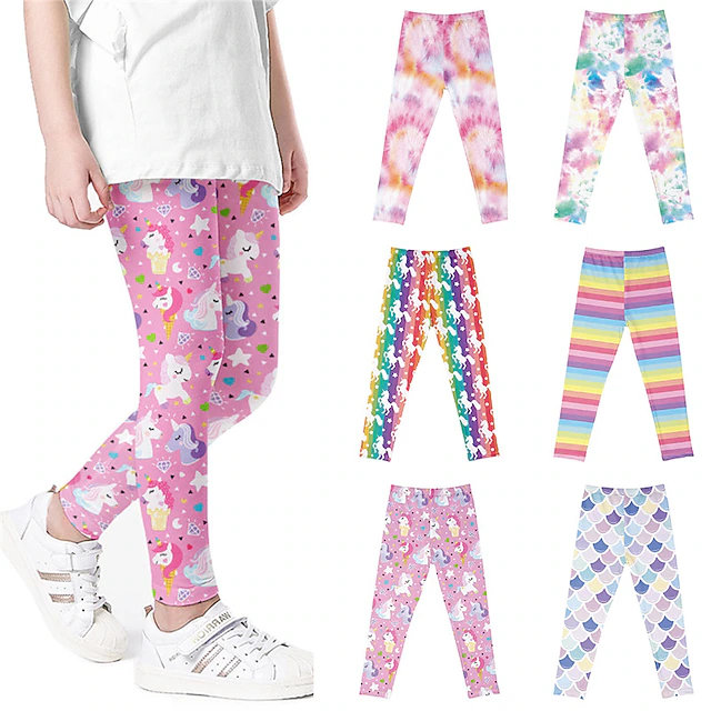 Kids Girls' Pants Animal Active Outdoor 3-12 Years Fall Pink Dusty Rose Blue 12