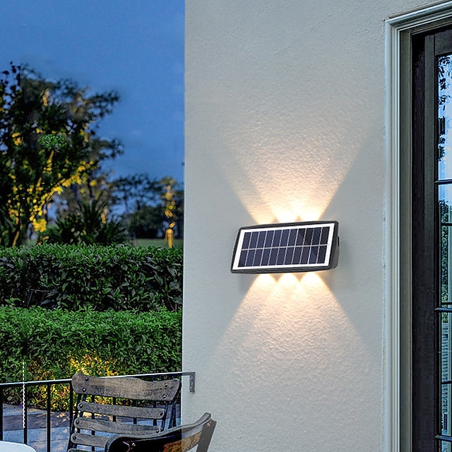  led solcelle vegglampe utendørs vanntett hagelys gjerde veranda gjerdebelysning landskapsdekorasjon solenergi nattlampe