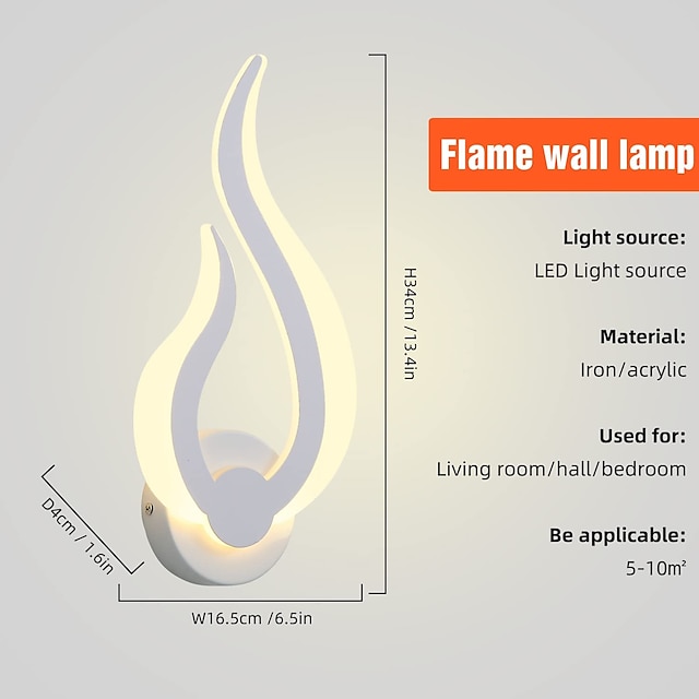 Lightinthebox 1-Light 31cm LED Wall Lamps Fire Shape Design Wall ...