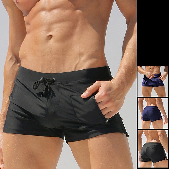  Men's Swim Trunks Swim Shorts Quick Dry Comfortable Board Shorts Bathing Suit with Pockets Drawstring Swimming Diving Surfing Beach Solid Colored Summer / Hand wash / Washable / Water Sports