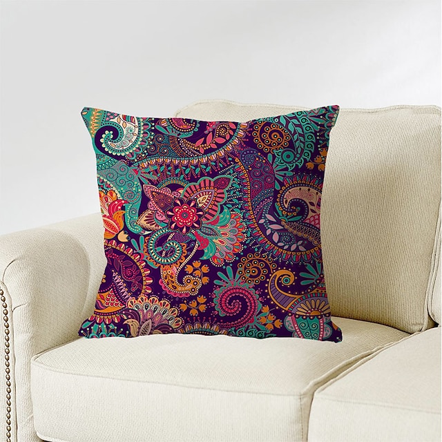  paisley bandana dobbelt sidepudebetræk 1 stk blødt pyntepudebetræk pudebetræk pudebetræk til soveværelse stue maskinvaskbar udendørs indendørs pude til sofa sofaseng stol