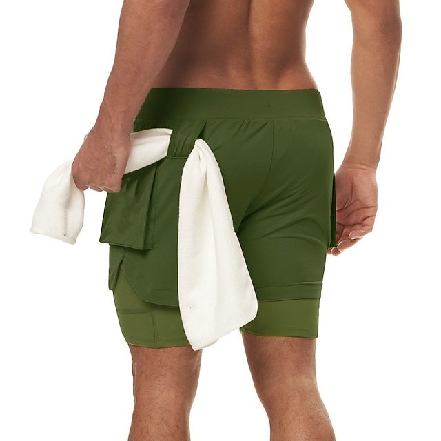 Men's Running Shorts Gym Shorts Drawstring 2 in 1 Shorts Athletic